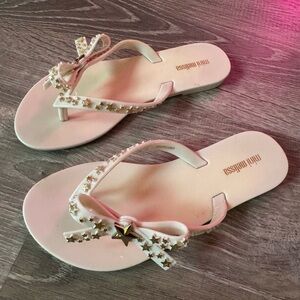 Mini Melissa Cream Star-Studded Sandals size US 13